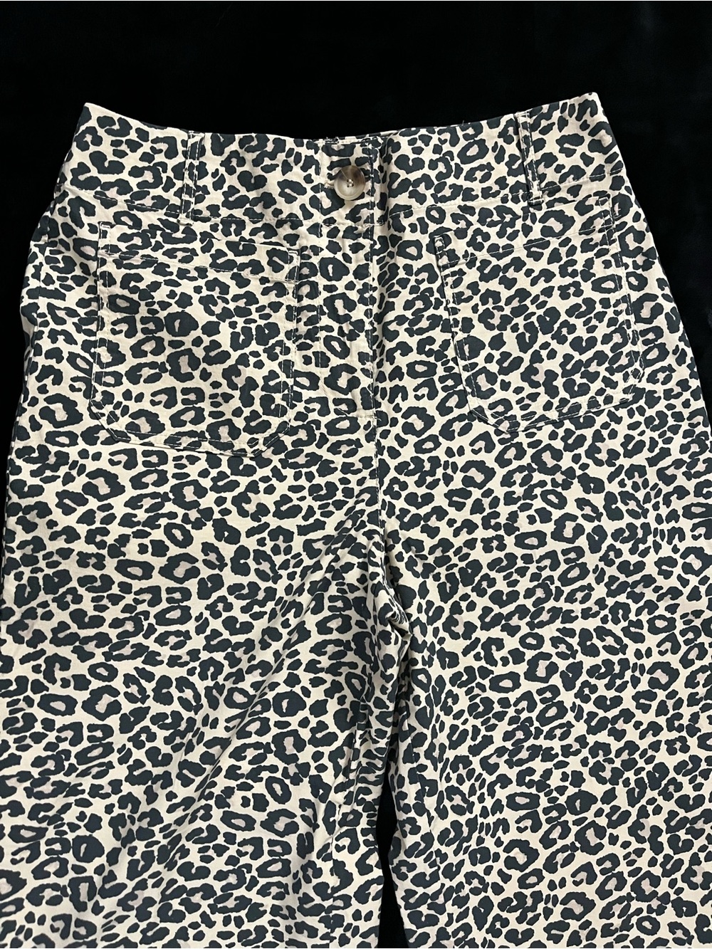 Nicole Miller Leopard Print Wide Leg Cropped Pants - Size 8 - Picture 3 of 8